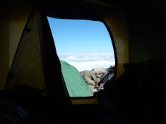Enjoying the Nice View Out of the Tent