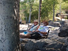 Paddy and Allan Enjoying the Watering Hole