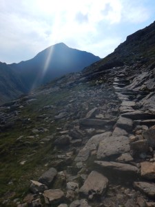 Switchbacks with the destination in the distance