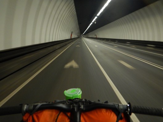 Oh so early I had the tunnel to myself! Didn't stop me from speedily flying through the tunnel praying I dont get run over. 