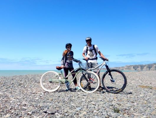 taking a quick break to enjoy the ocean views